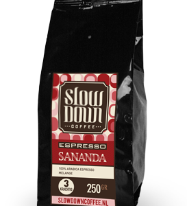 Espresso Sananda – Donkergebrande Koffiebonen (250g)